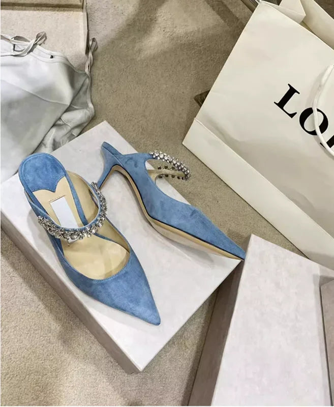 Manufacturer   European and American Spring and Autumn New Women High Heel Shoes High Quality Diamond Decoration Muller Shoes   Pumps