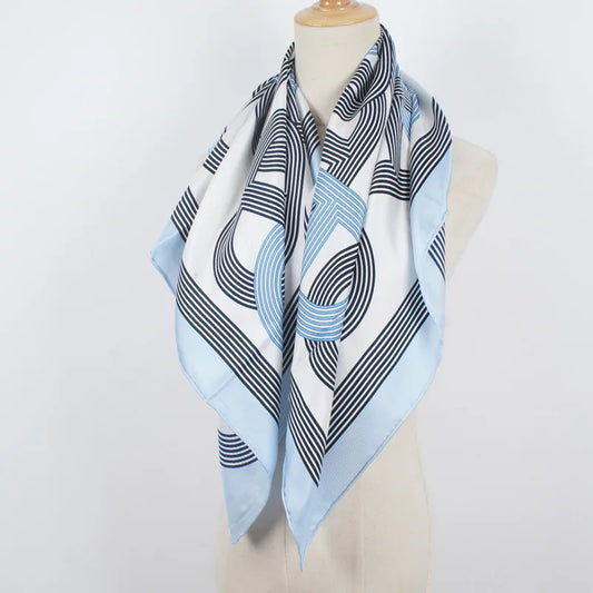 Large Square 100% Real Silk Scarf Foulard 35"x35" Womens Fashion Printed Silk Shawl Poncho Cape