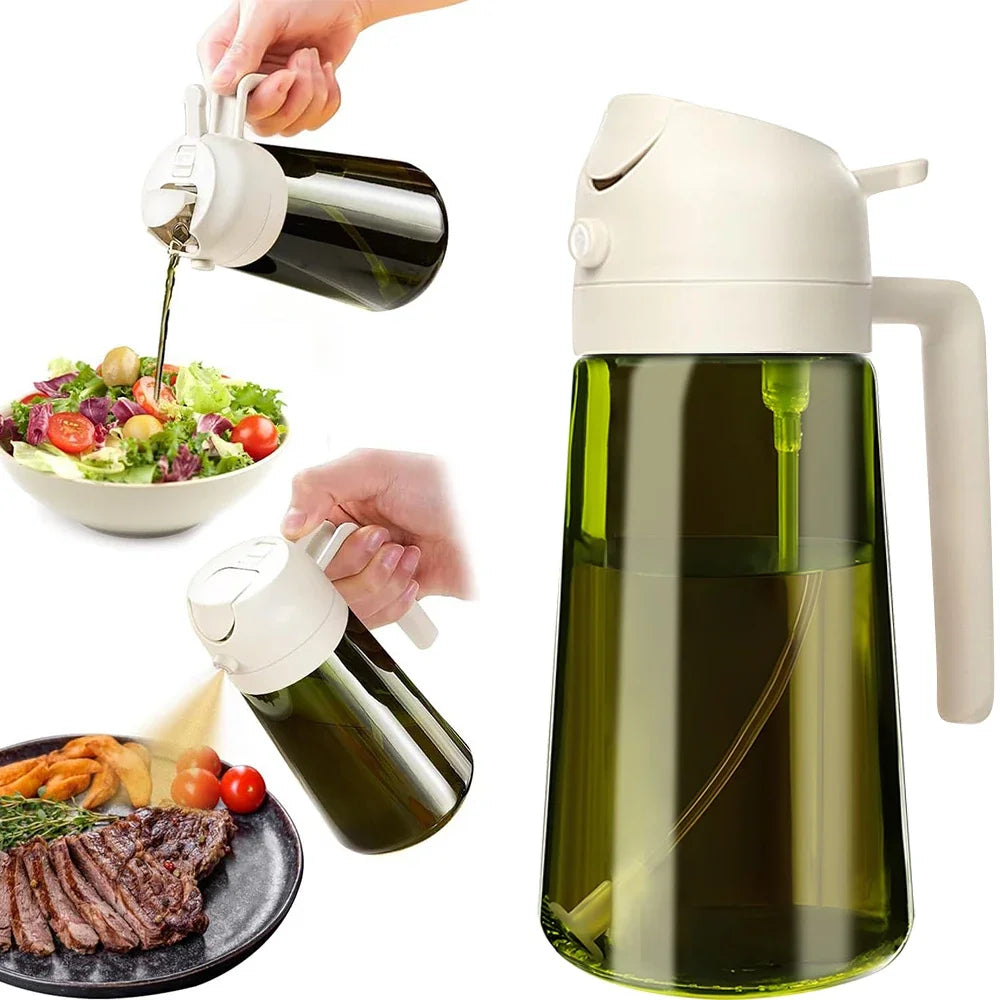 manufacturer  470ML/16oz Light-Blocking Dark Oil Sprayer for Cooking 2 in 1 Olive Oil Dispenser Bottle for Kitchen Dark Green Glass Oil Bottle   Kitchen gadgets