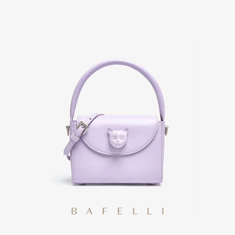 ORIGINAL BAFELLI BAG WOMEN‘S  NEW SMALL LEATHER HANDBAGS LUXURY FASHION BRAND CROSSBODY CAT PURSE DESIGNER STYLE
