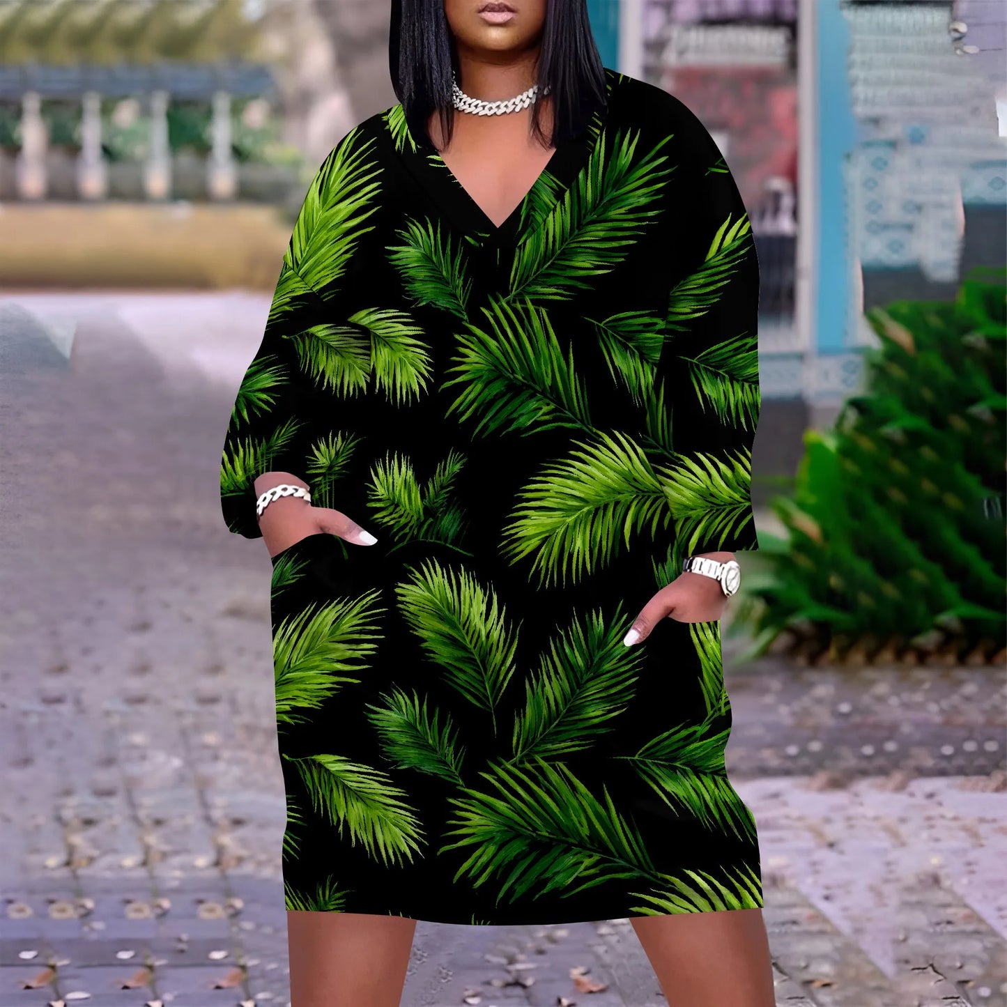Maxi Dress for Women V Neck Casual Sleeve Wrap Sexy Long Dresses Floral with Belt