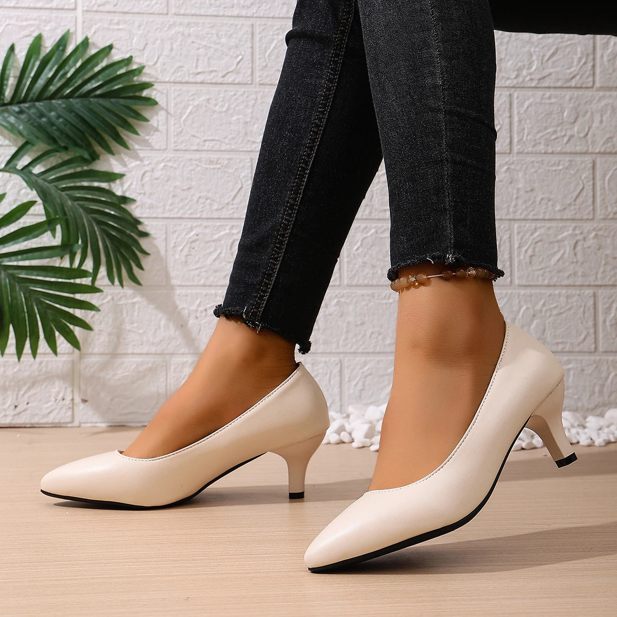 Manufacturer   Women's Black Pointed Toe Slim Heel Pumps | Professional Formal Shoes for Flight Attendants & Business Professionals   Pumps