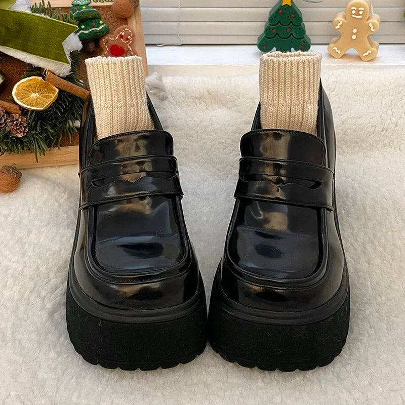 Manufacturer   Retro Le Fu Shoes New Thick Soled High Heels Daily Luxury Women's Solid Color Temperament Mary Jane with Follow-up Shoes   Pumps