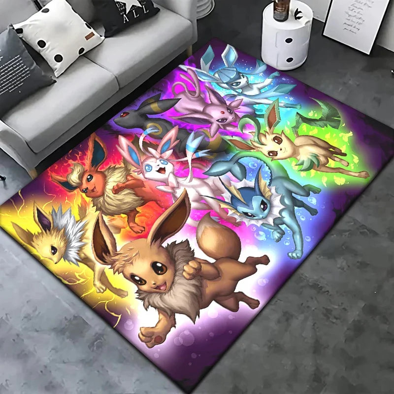 Pokemon Pikachu Cartoon Carpet Rug for Living Room Bedroom Decoration Picnic Camp Kitchen Carpet Crawling Carpet Decoration