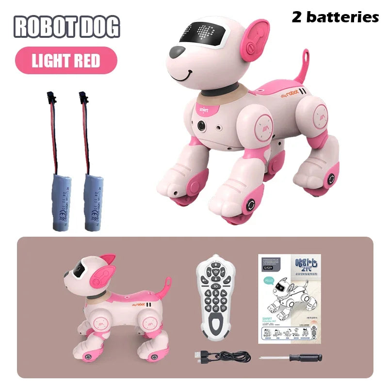 Girls Rc Robot Dog Intelligent Puppy Remote Control pets Programming Voice Interactive Children's Electronic smart robot toy