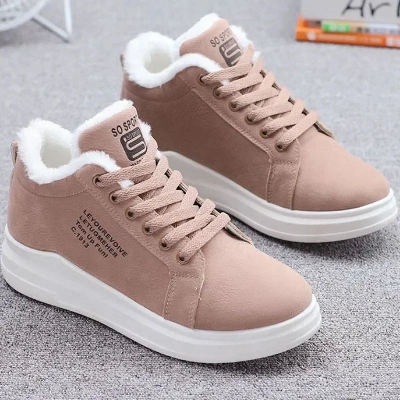 Manufacturer   New Snow Boots Winter Outdoor Women Shoes Warm Fur Plush Lady Casual Shoes Lace Up Fashion Sneakers Platform Snow Boots    Sneakers
