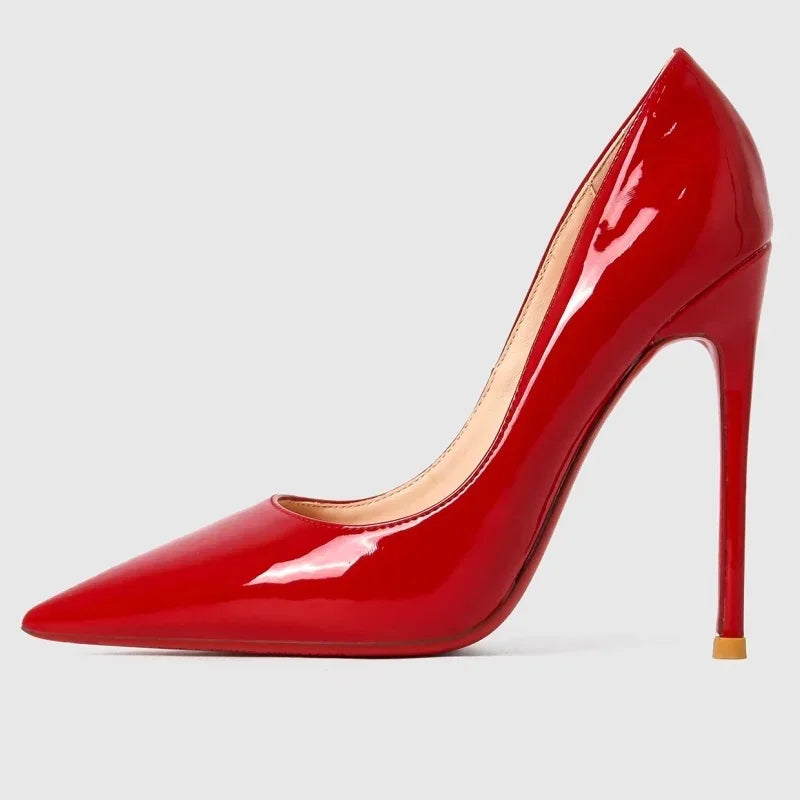 Manufacturer   Heels For women  Trend Leather Luxury Red Bottom High Heels 12cm Pointed Toe Stiletto Pumps Elegant Sexy Party Wedding Shoes   Pumps