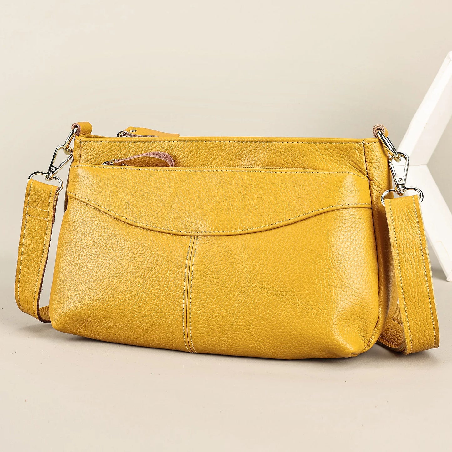 Genuine Leather Women's Bag Luxury High Quality Women Crossbody Bag Trendy Designer Cowhide Female Shoulder Bags 7651