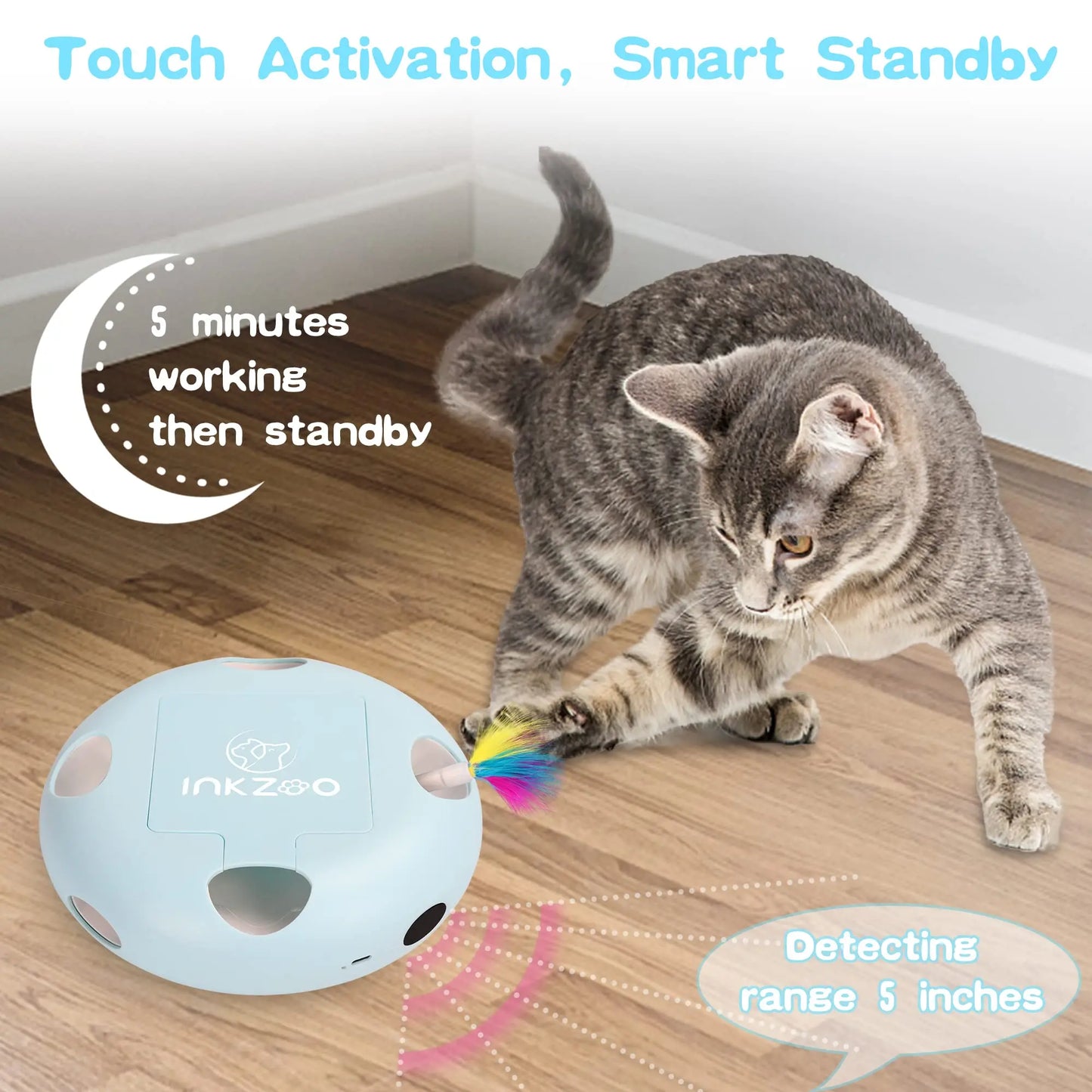 Cat Toys, Interactive Cat Toys for Indoor Cats,  Smart Interactive Kitten Toy, Automatic 7 Holes Mice Whack-A-Mole  Cat toy