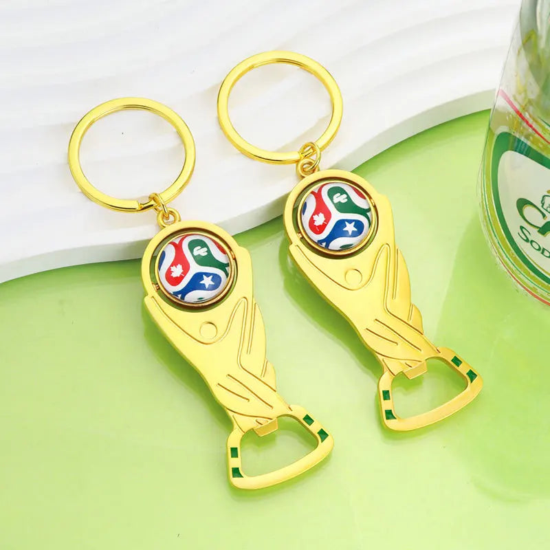 Manufacturer   2026 US-Canada-Mexico Football Cup Trophy Key Chain Bottle Opener Key Chain Pendant Football Hercules Cup Rotatable Fans Small G   kitchen gadgets