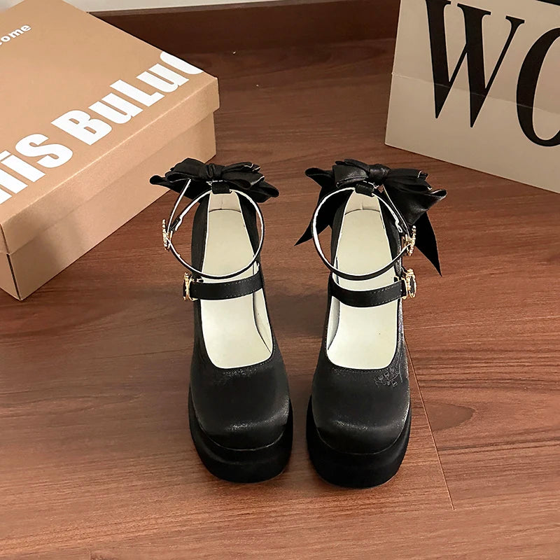 Manufacturer   Summer Platform High Heel Women Lolita Mary Jane Shoes Fashion Butterfly-knot Stripper Party Dress Pumps Shoes   Pumps