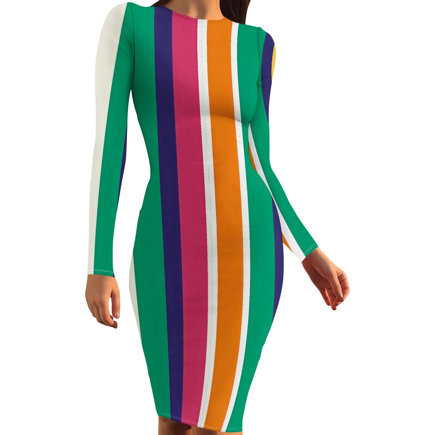 Womens Autumn Dresses Long Sleeve Basic Pencil Smocked Elastic Waist Casual A-Line Sexy Bodycon Mini Dress