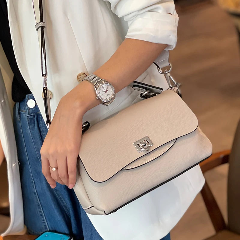 Women Bag Genuine Leather Lady Crossbody Shoulder Bag  Fashion Advanced Sense Handbag Female Real Leather Messenger