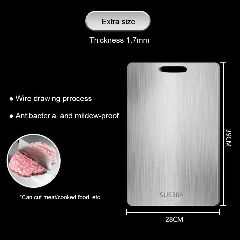 manufacturer  316 Stainless Steel Panel and Chopping Board Kitchen Household Thickened Double Sided Cutting Board Block Kneading Dough Board   Kitchen gadgets