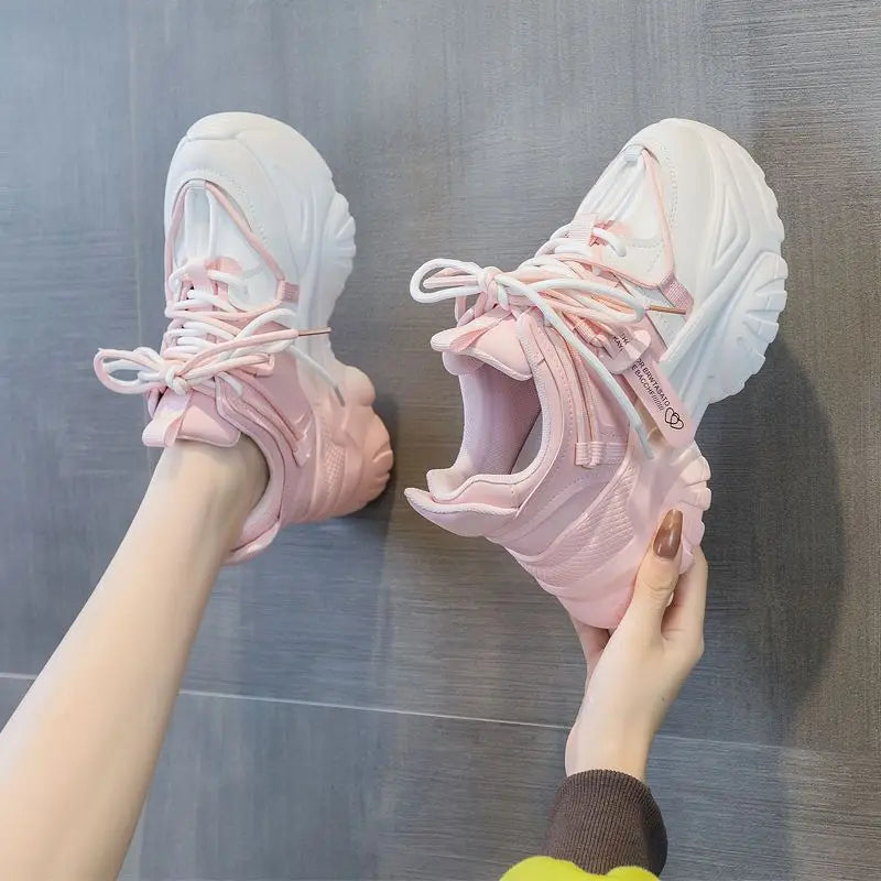 Manufacturer   Women's Shoes Casual Shoes Spring Sneakers Platform Woman-shoes Tennis Female Fashion Thick Sole  Roses Trainers Increased I    Sneakers