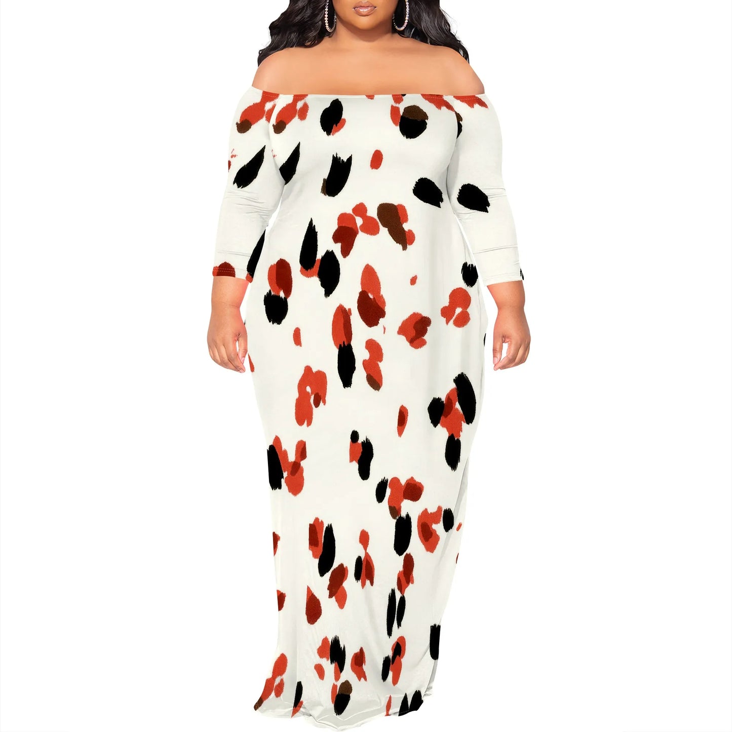 Maxi Dress for Women V Neck Casual 3/4 Sleeve Wrap Sexy Long Dresses Floral with Belt