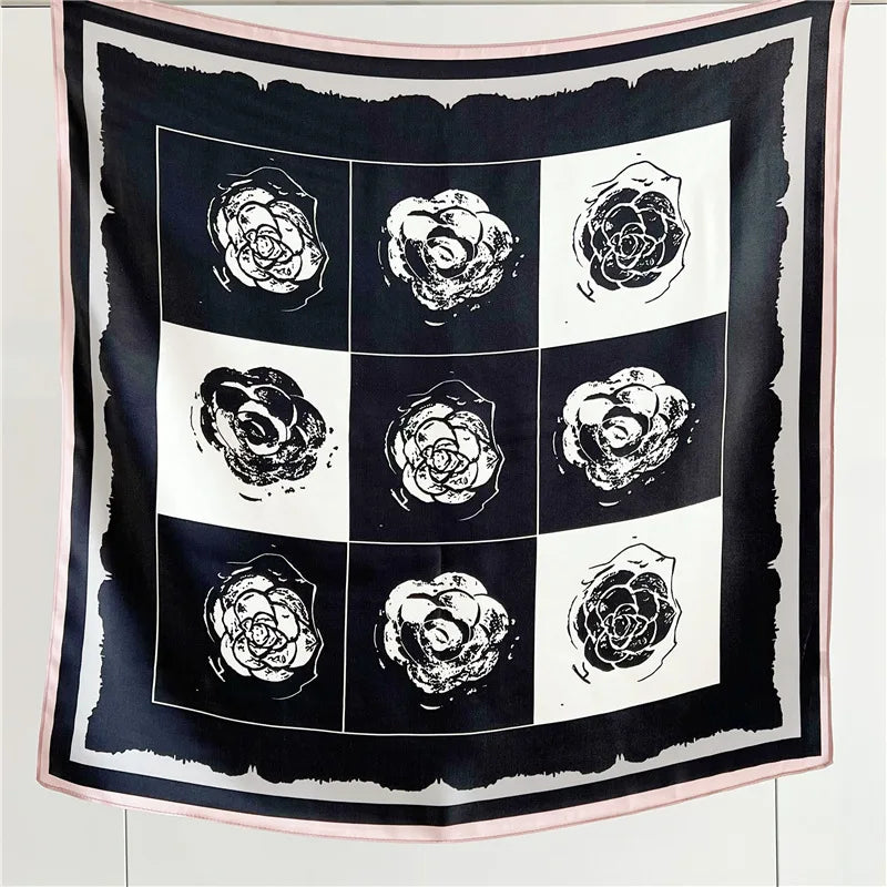 100% Natural Silk Scarf for Women Print Bufanda Mujer Real Silk Headscarf 65x65cm Bandanas Silk Scarves Square Neckscarf Wraps
