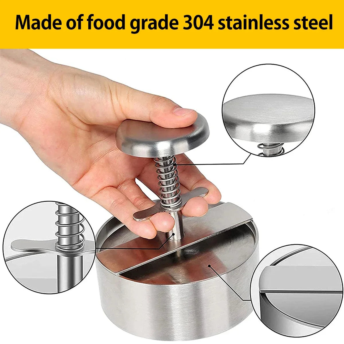 Manufacturer      Hamburger Press Hamburger Patty Maker 304 Stainless Steel Non-Stick Burger Press for Making Meat Patties and Thin Burgers     Kitchen gadgets