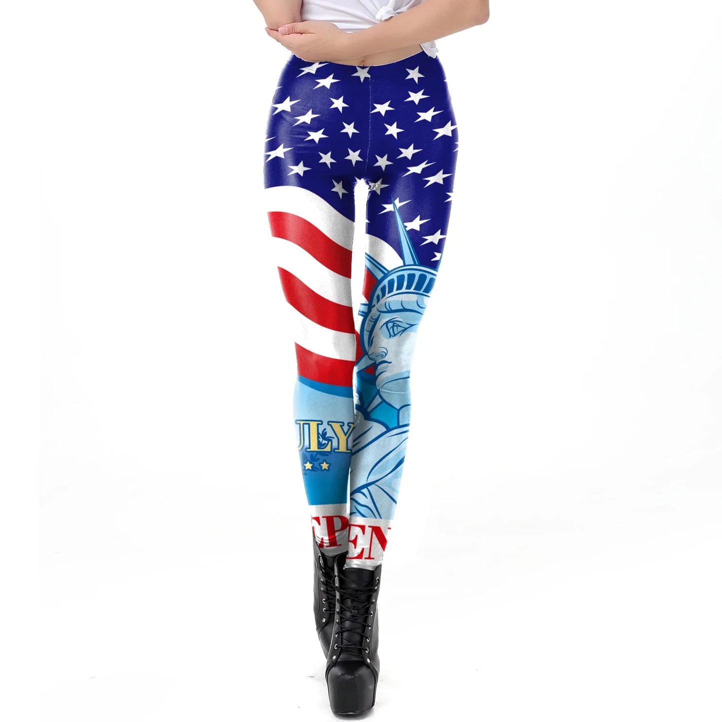 New Trend Women Legging High Waist Tights Sexy Pant Fitness Legins American US Flag Skull 3D Print Female Legging