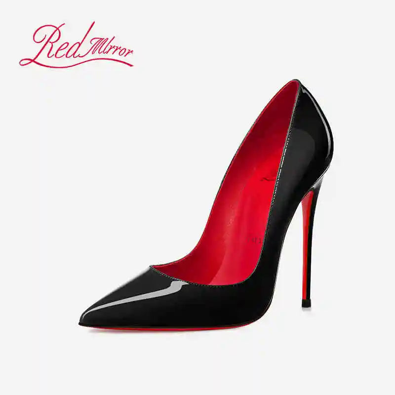 Manufacturer   Women heels Naked color Women's elegant high heel Luxury Black shoes woman  Red Shiny Bottoms Pointed Toe party Ladies Women   Pumps