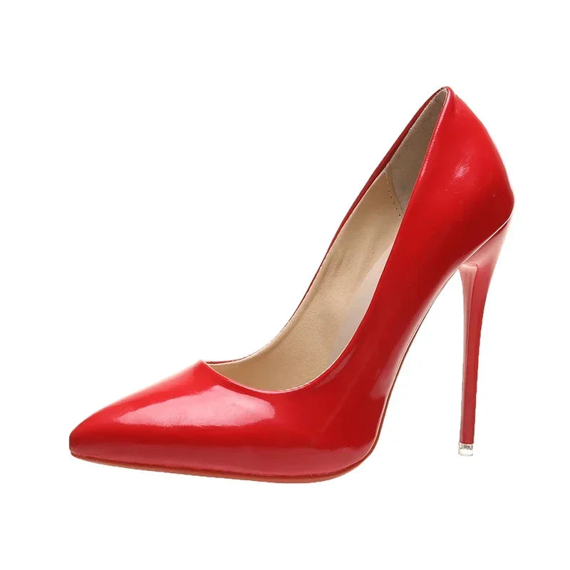 Women Shoes Red High Heels Sexy Pointed Toe 12cm Pumps Wedding  Shoes Nude Black Color Red Rubber Bottom High Heels