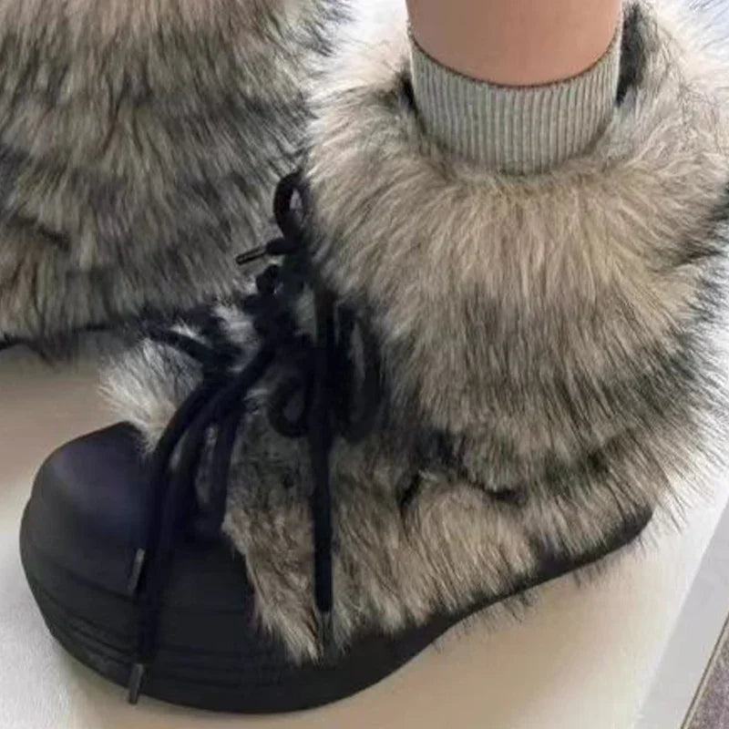 Manufacturer    Women Snow Ankle Boots Fur Designer Fashion Short Plush Flats Cotton Shoes Trend Warm Cozy Winter    boots