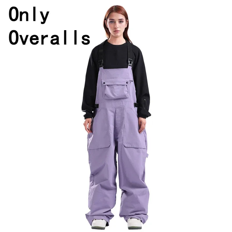 Winter Skiing Pants Windproof Snow Overalls Outdoor Sport Waterproof Clothes Women Loose Ski Trousers Snowboard Cargo Pant