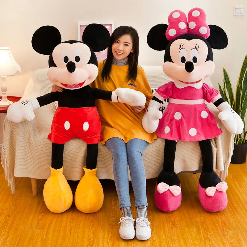 Disney Kawaii Mickey Minnie Mouse Stuffed Plush Toy Animals Doll Cartoon Cute Soft Pillow Room Decor Anime Peluche Children Gift