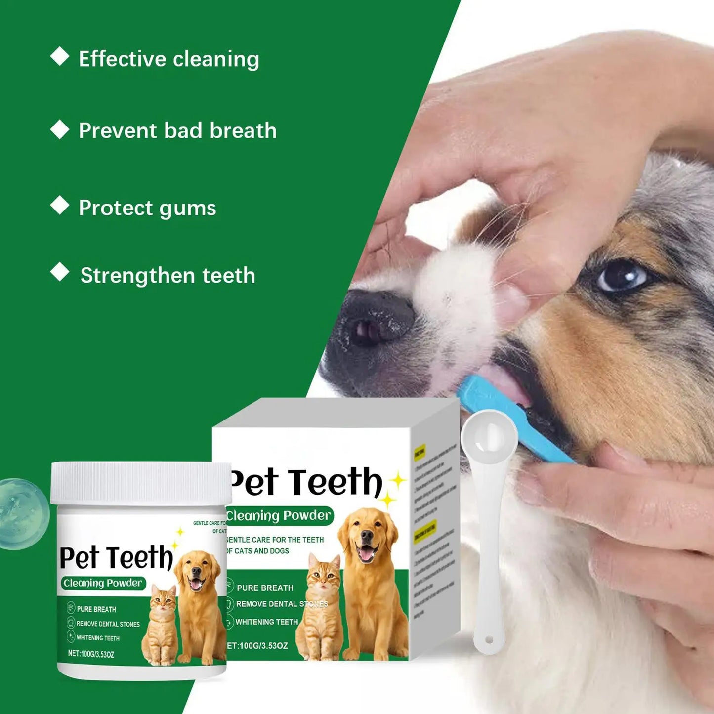 Dog Powder For Teeth Cat Tooth Care Powder Gentle Long-Lasting Cleaning Products Odor Resistant Pet Supplies For Home Travel