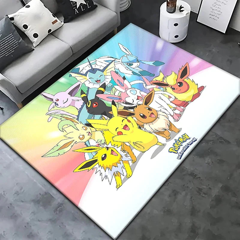 Pokemon Pikachu Cartoon Carpet Rug for Living Room Bedroom Decoration Picnic Camp Kitchen Carpet Crawling Carpet Decoration