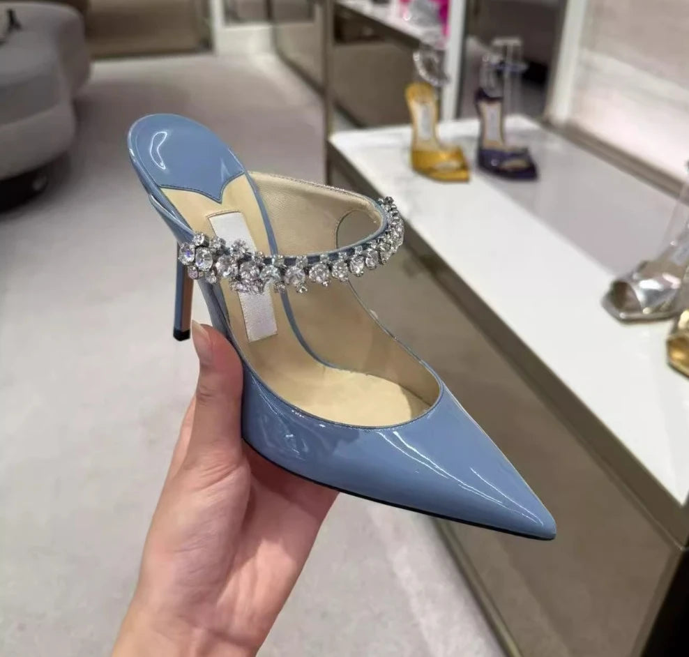 Manufacturer   European and American Spring and Autumn New Women High Heel Shoes High Quality Diamond Decoration Muller Shoes   Pumps