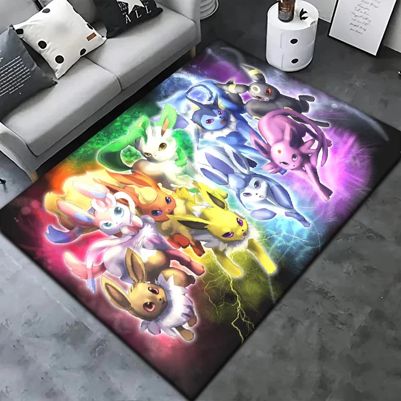 Pokemon Pikachu Cartoon Carpet Rug for Living Room Bedroom Decoration Picnic Camp Kitchen Carpet Crawling Carpet Decoration