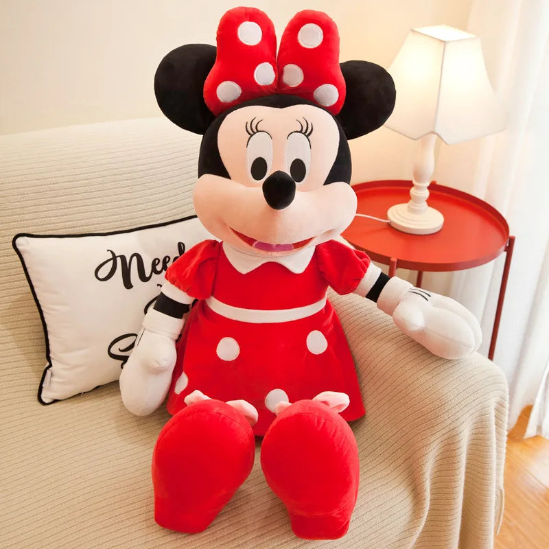 Disney Kawaii Mickey Minnie Mouse Stuffed Plush Toy Animals Doll Cartoon Cute Soft Pillow Room Decor Anime Peluche Children Gift