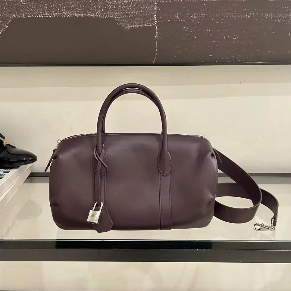 New Style Genuine Leather Women's Bag Large Capacity Commuter Handbag Vintage Single Shoulder Bag Motorcycle Equipment Acce