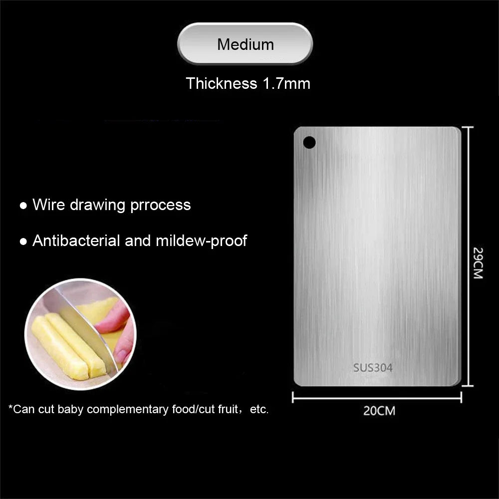 manufacturer  316 Stainless Steel Panel and Chopping Board Kitchen Household Thickened Double Sided Cutting Board Block Kneading Dough Board   Kitchen gadgets