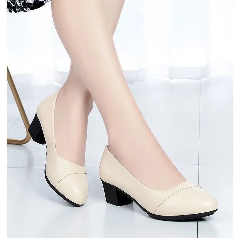 Manufacturer   zapatos de mujer women fashion sweet light weight spring & summer slip on high heel shoes for office career soft work pumps a407   Pumps