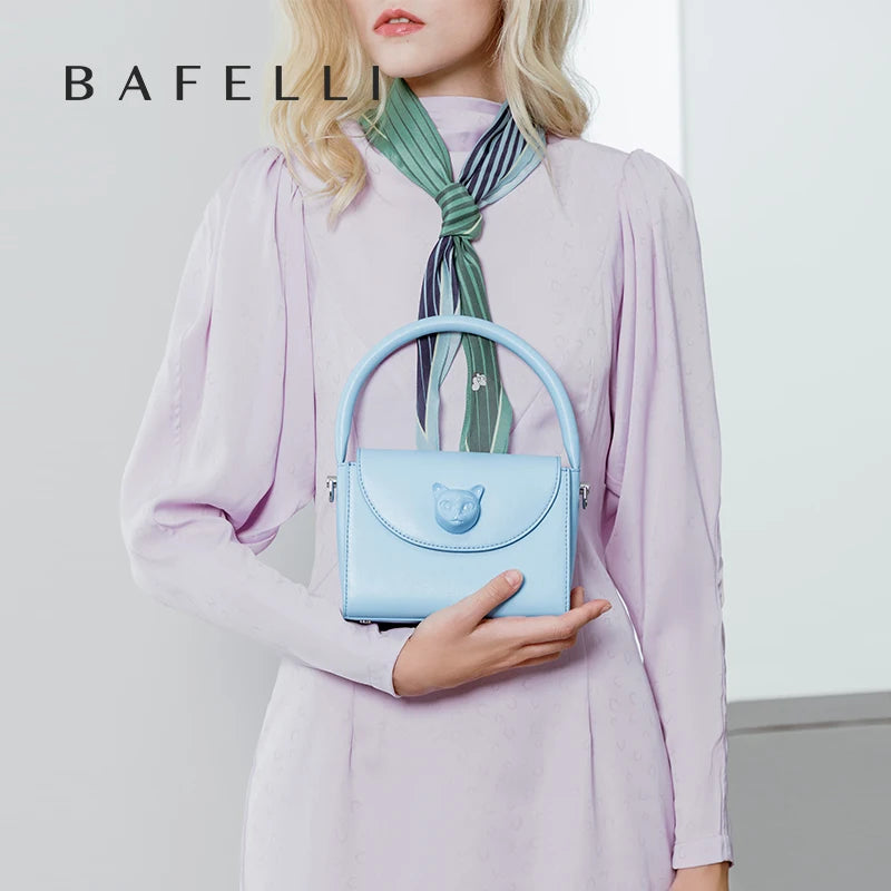 ORIGINAL BAFELLI BAG WOMEN‘S  NEW SMALL LEATHER HANDBAGS LUXURY FASHION BRAND CROSSBODY CAT PURSE DESIGNER STYLE