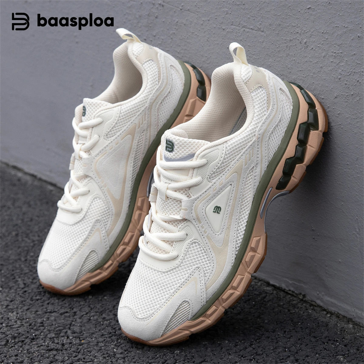 Manufacturer   Baasploa Men Sport Shoes Mesh Breathable Retro Running Shoes Fashion Classics Comfort Casual Sneakers Male Lace-up New Arrival    Sneakers