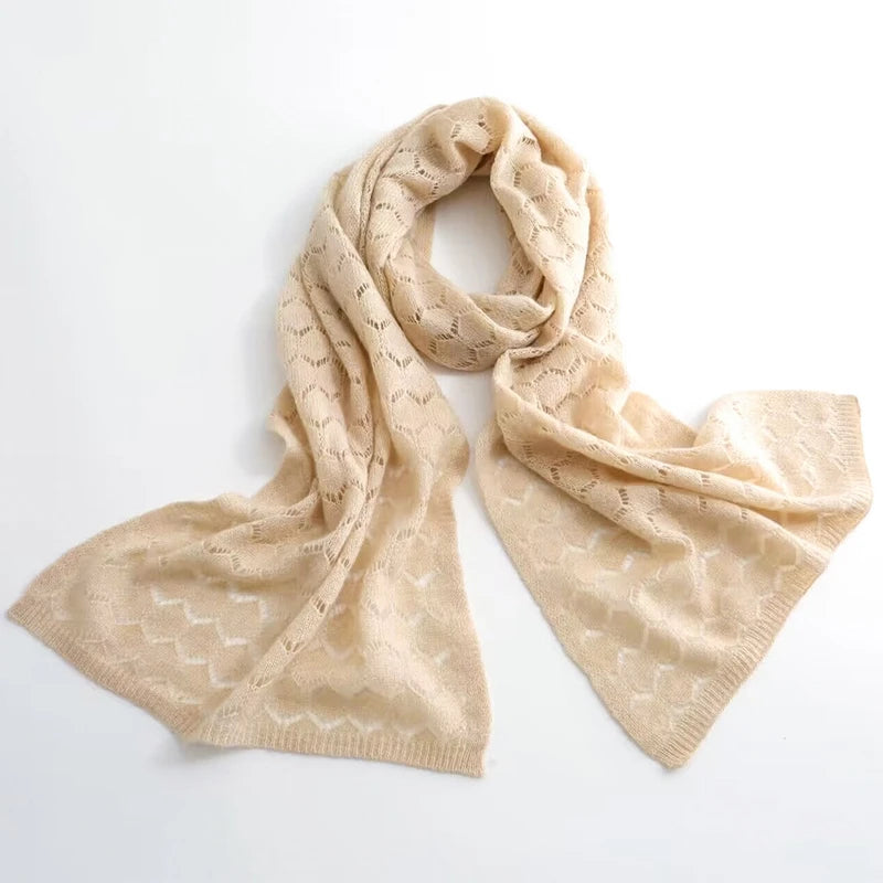 New Arrival Autumn Winter 100% Pure Cashmere Knitted Women Scarf Solid Color Poncho Warm Fashion Capes Lady High Quality Scarves