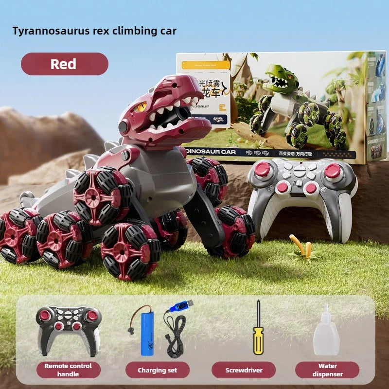 2.4G Children RC Robot Dinosaur Toy 8 Wheels Photoelectric Spray Stunt Action Remote Control Electric Off-road Dogs Kids Gifts