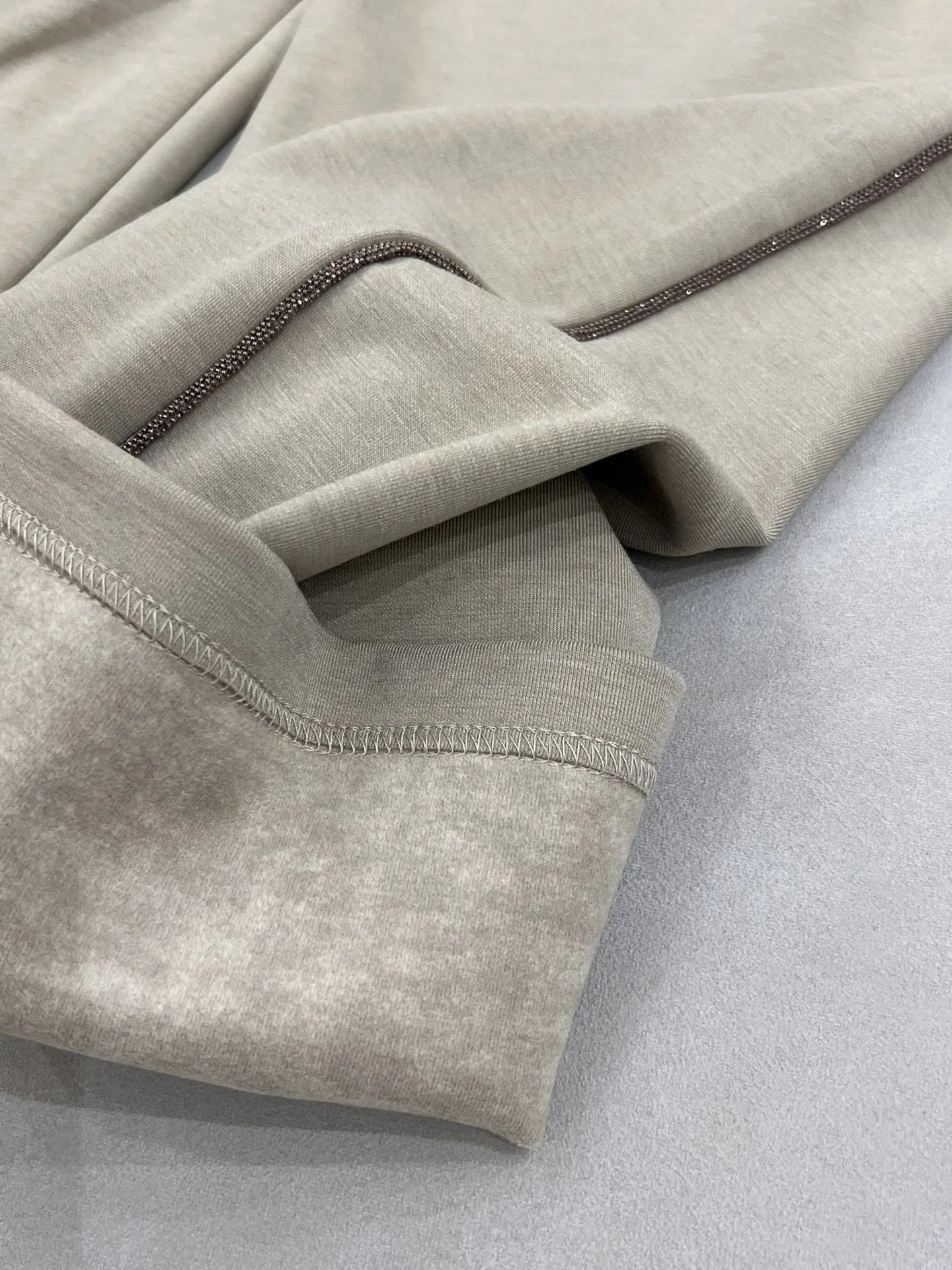 Winter women's elastic waist warm jersey wide pants