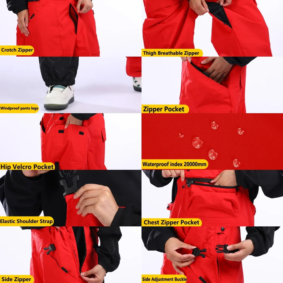 Winter Skiing Pants Windproof Snow Overalls Outdoor Sport Waterproof Clothes Women Loose Ski Trousers Snowboard Cargo Pant