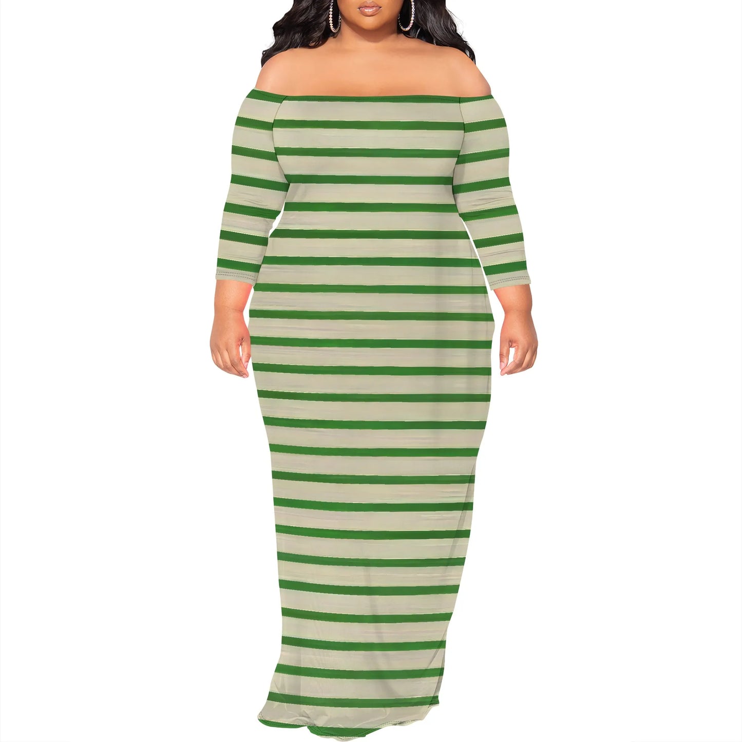 Maxi Dress for Women V Neck Casual 3/4 Sleeve Wrap Sexy Long Dresses Floral with Belt