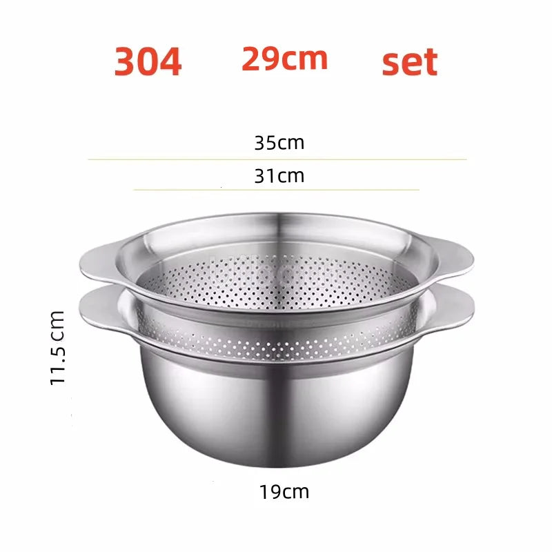 Manufacturer   Vegetable washing basin Basket rice washing artifact Fruit filter basin Strainer Kitchen items 304 stainless steel drain basket   kitchen gadgets