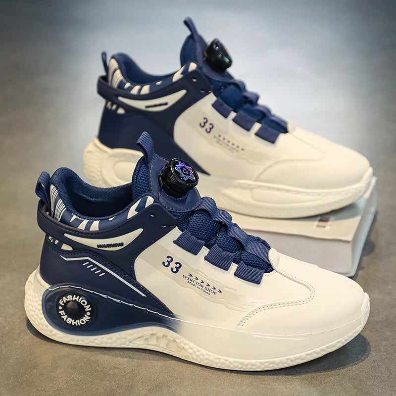 Manufacturer   Mens Sneakers with Rotating Buckle Comfy Non Slip Lace up Durable Shoes for Mens Outdoor Activities    Sneakers