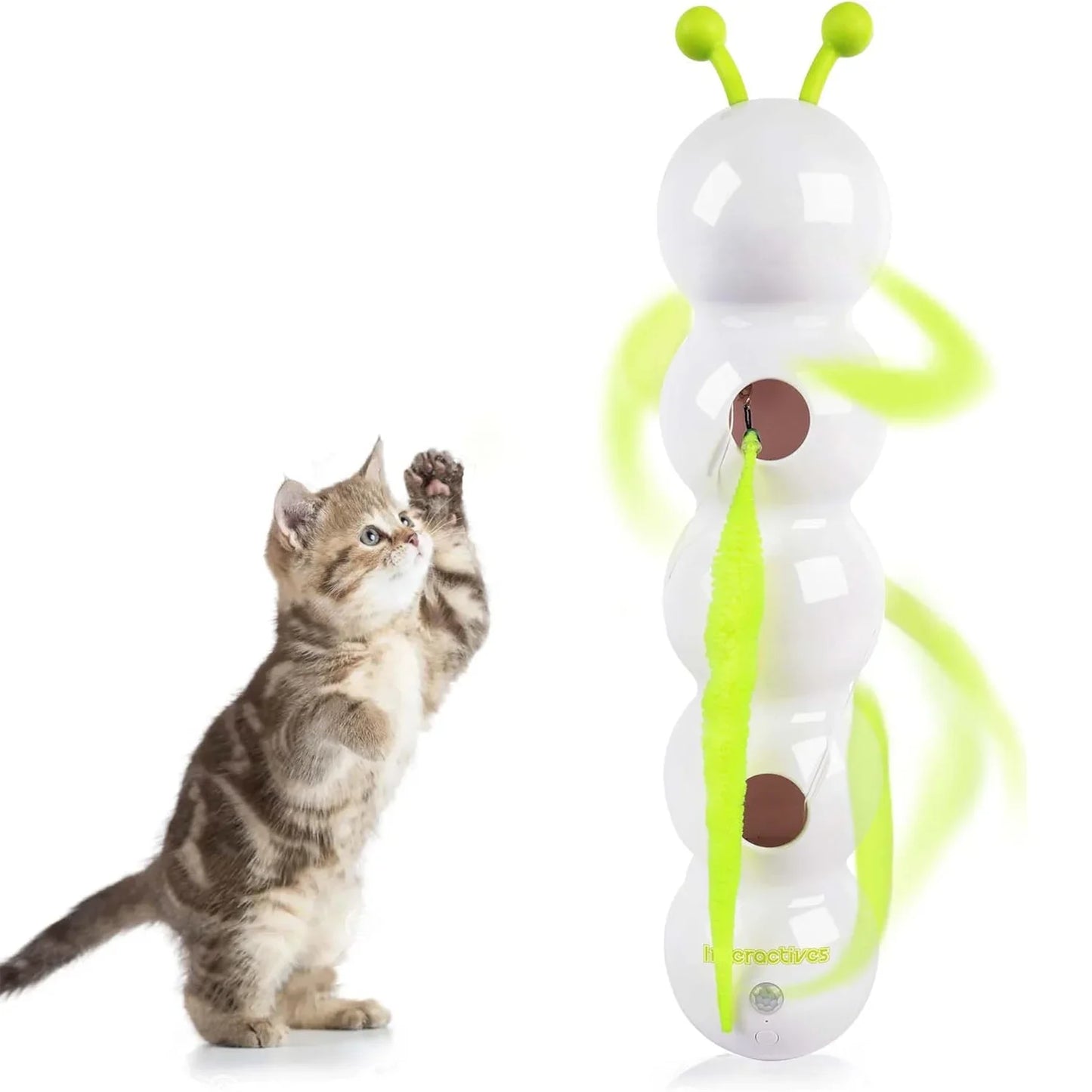 Smart Cat Toy Auto Emerging Tailed Worm Motion Activated Interactive Teaser Game with 3 Play Modes for All Age Cats  Cat toy