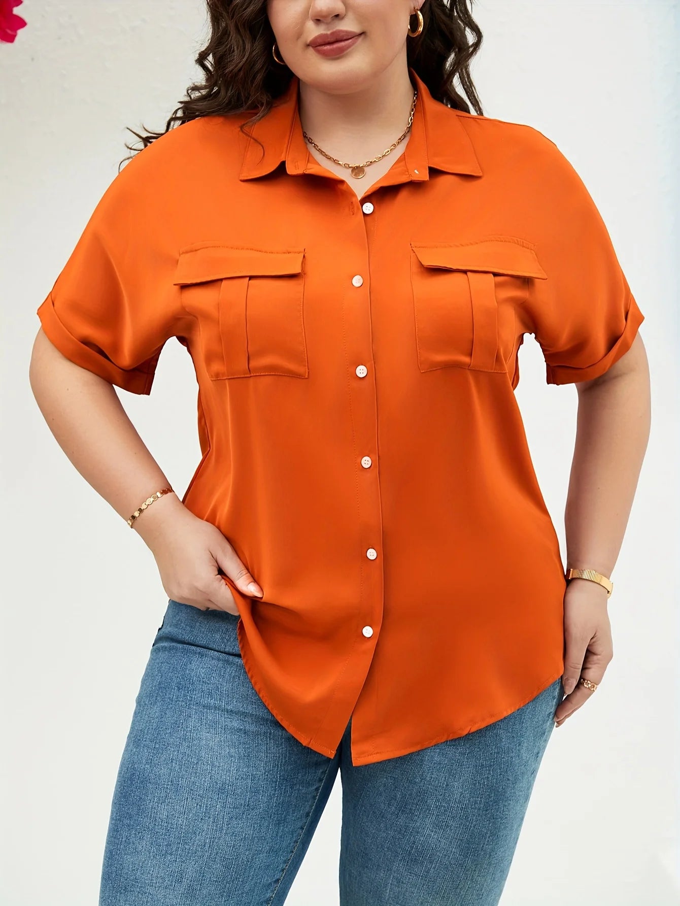 Women's Plus Size Shirt Summer Chic Elegant Shirt For Chubby Women's Fashion Shirt  t-shirts