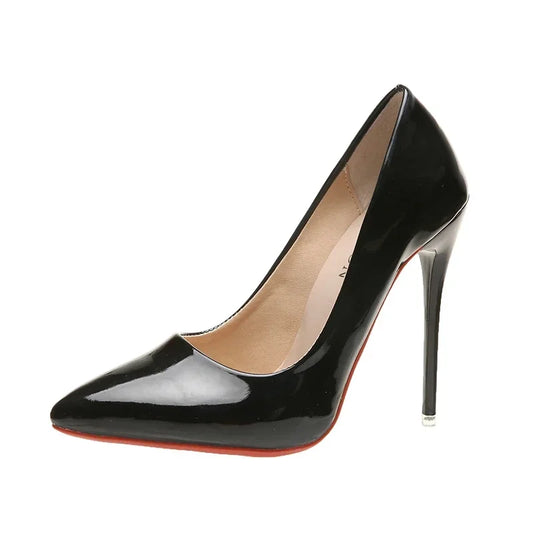 Women Shoes Red High Heels Sexy Pointed Toe 12cm Pumps Wedding  Shoes Nude Black Color Red Rubber Bottom High Heels