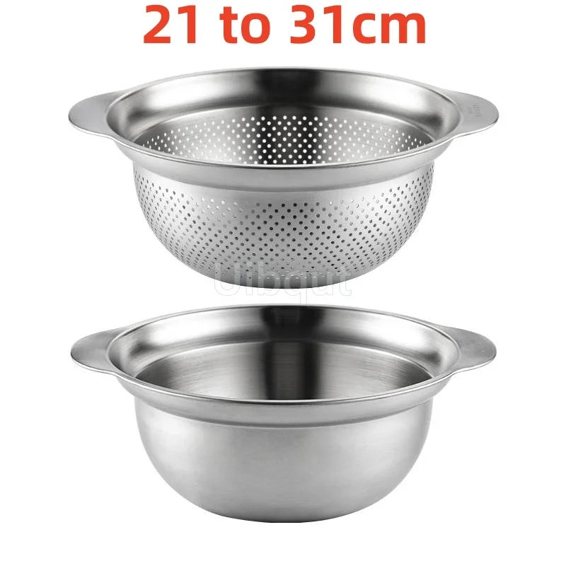 Manufacturer   Vegetable washing basin Basket rice washing artifact Fruit filter basin Strainer Kitchen items 304 stainless steel drain basket   kitchen gadgets