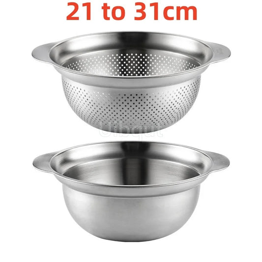 Manufacturer   Vegetable washing basin Basket rice washing artifact Fruit filter basin Strainer Kitchen items 304 stainless steel drain basket   kitchen gadgets